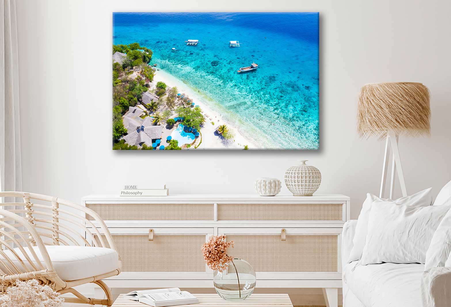 Bella Home Sumilon Island With Boats Print Canvas Ready to hang