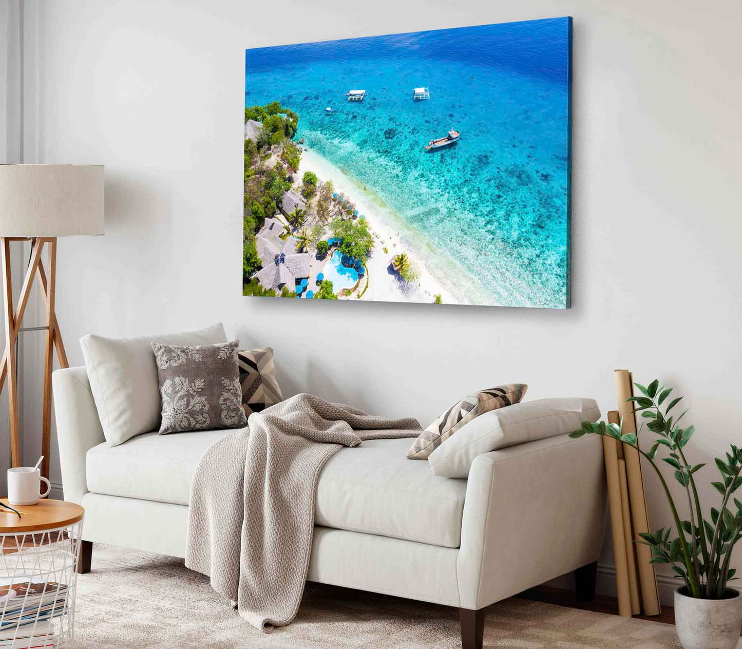 Bella Home Sumilon Island With Boats Print Canvas Ready to hang