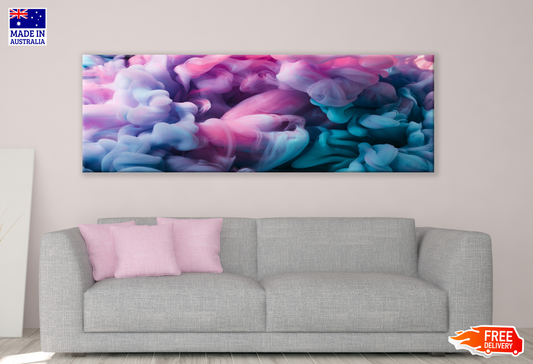 Panoramic Canvas Colourful Abstract Smoke Design High Quality 100% Australian made wall Canvas Print ready to hang
