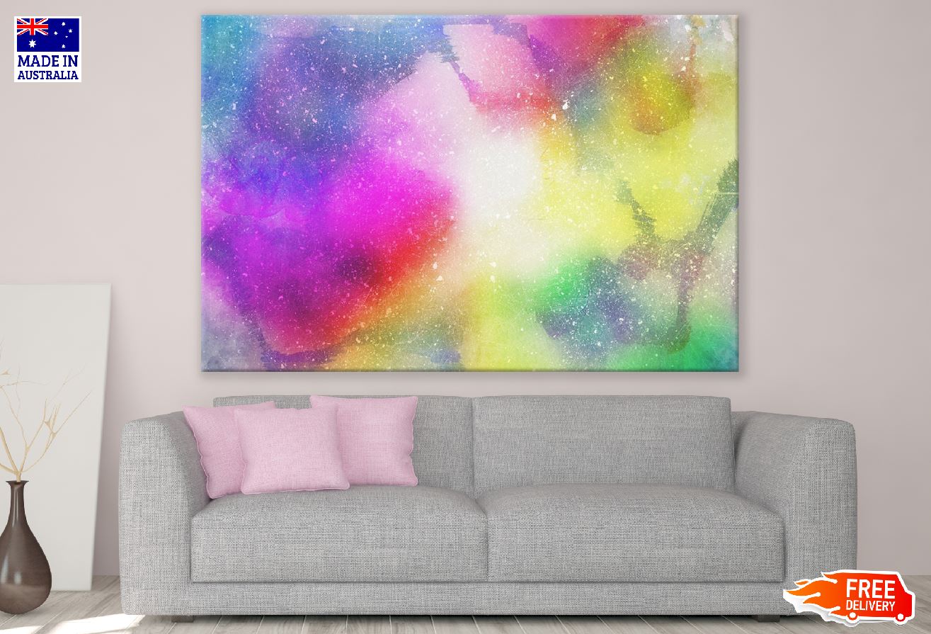 Yellow Pink & Blue Abstract Design Print 100% Australian Made