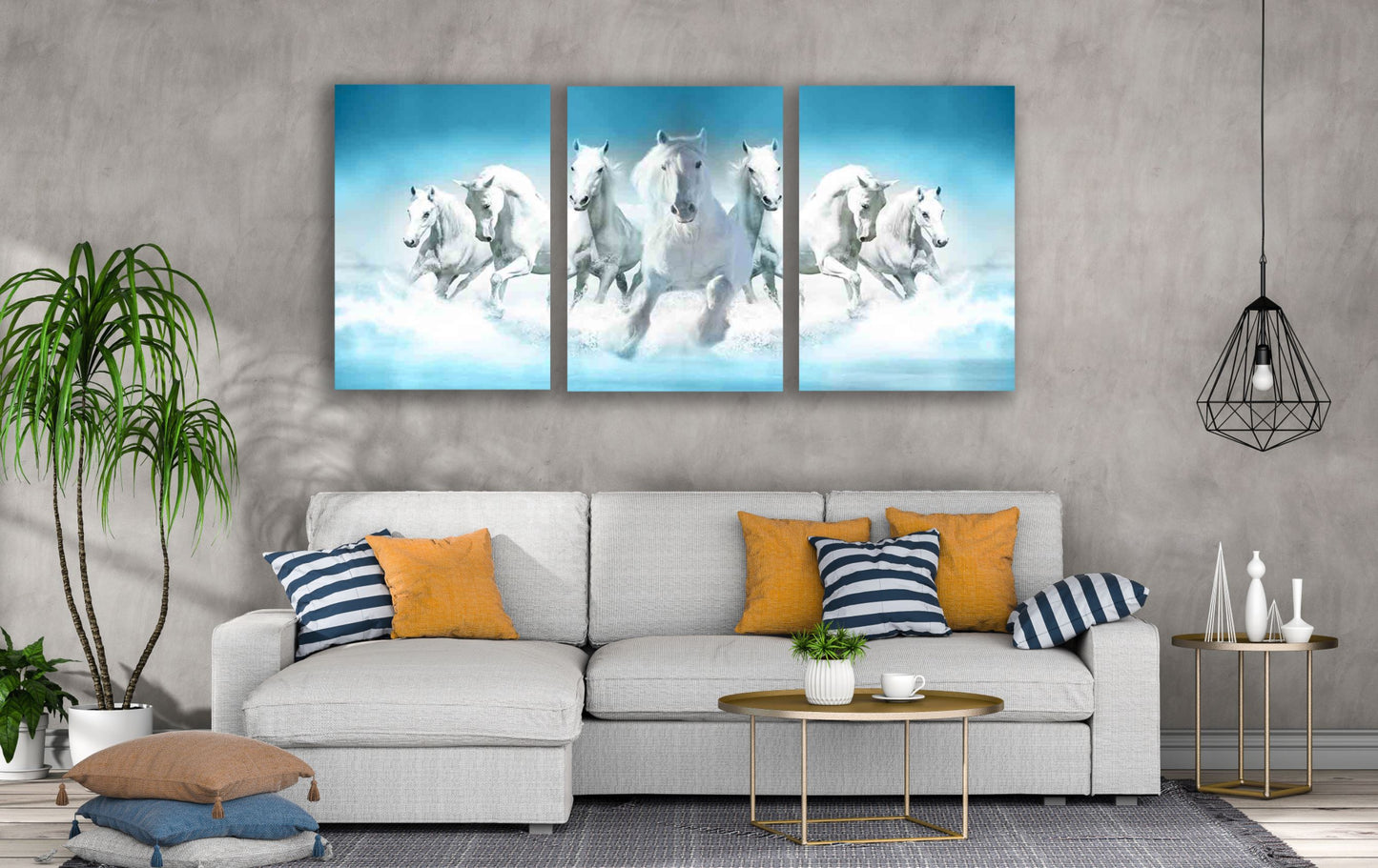 3 Set of Running Horses Photograph High Quality Print 100% Australian Made Wall Canvas Ready to Hang