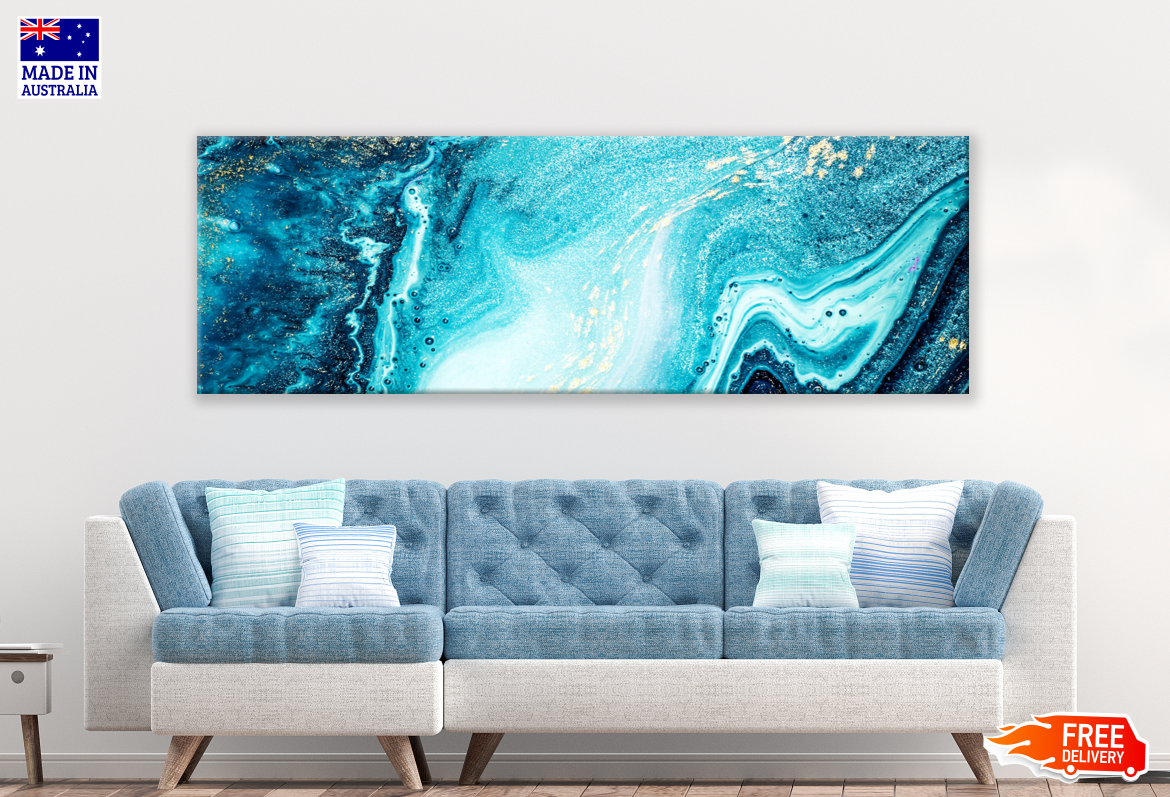 Panoramic Canvas Colourful Abstract Design High Quality 100% Australian made wall Canvas Print ready to hang