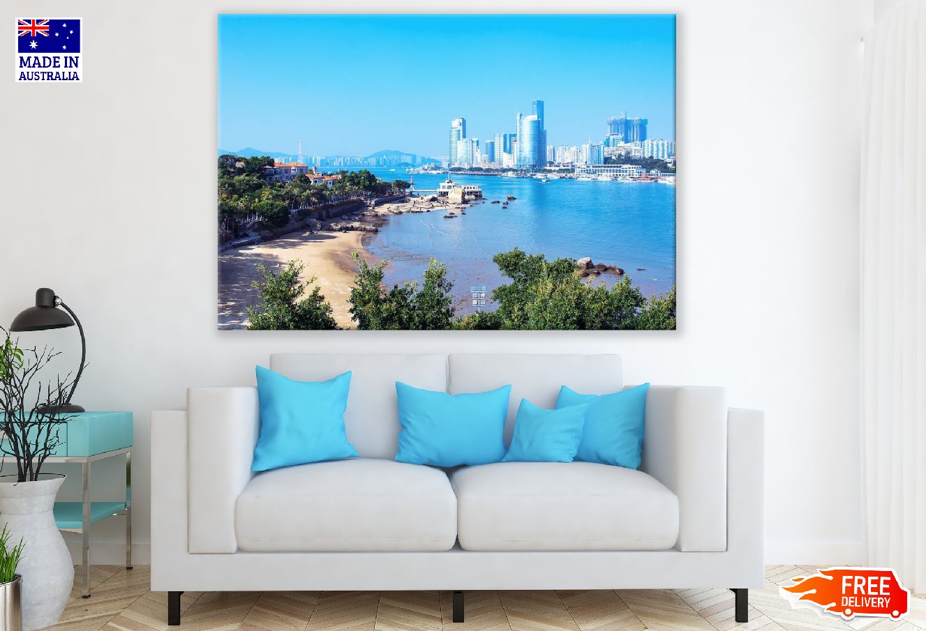 Xiamen city View From Gulangyu island in Fujian, China Print 100% Australian Made