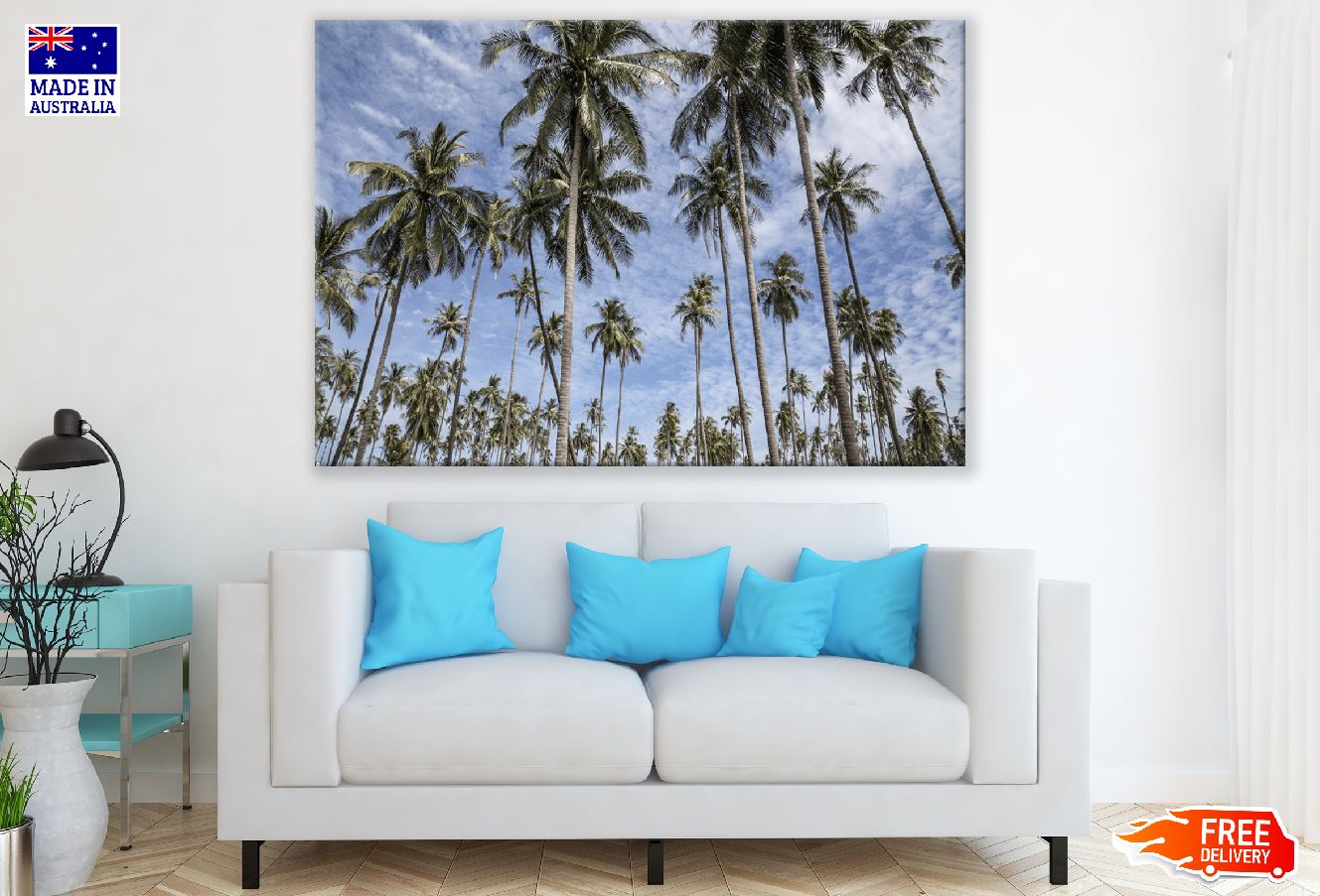 Palm Trees Under Blue Sky Photograph Print 100% Australian Made