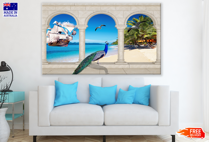 Birds Ship Beach Trees and Houses Photograph Print 100% Australian Made