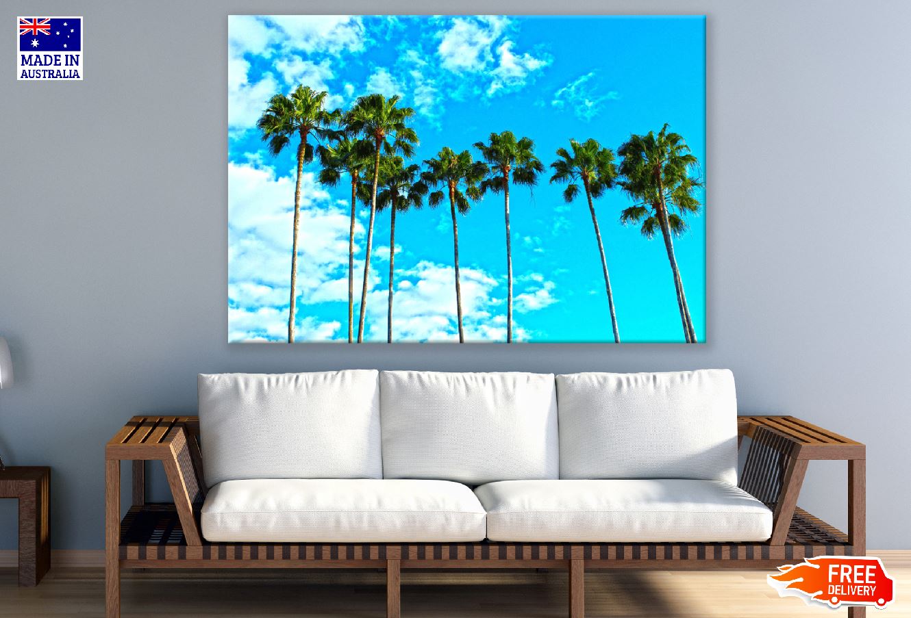 Palm Trees Under Blue Sky Photograph Print 100% Australian Made