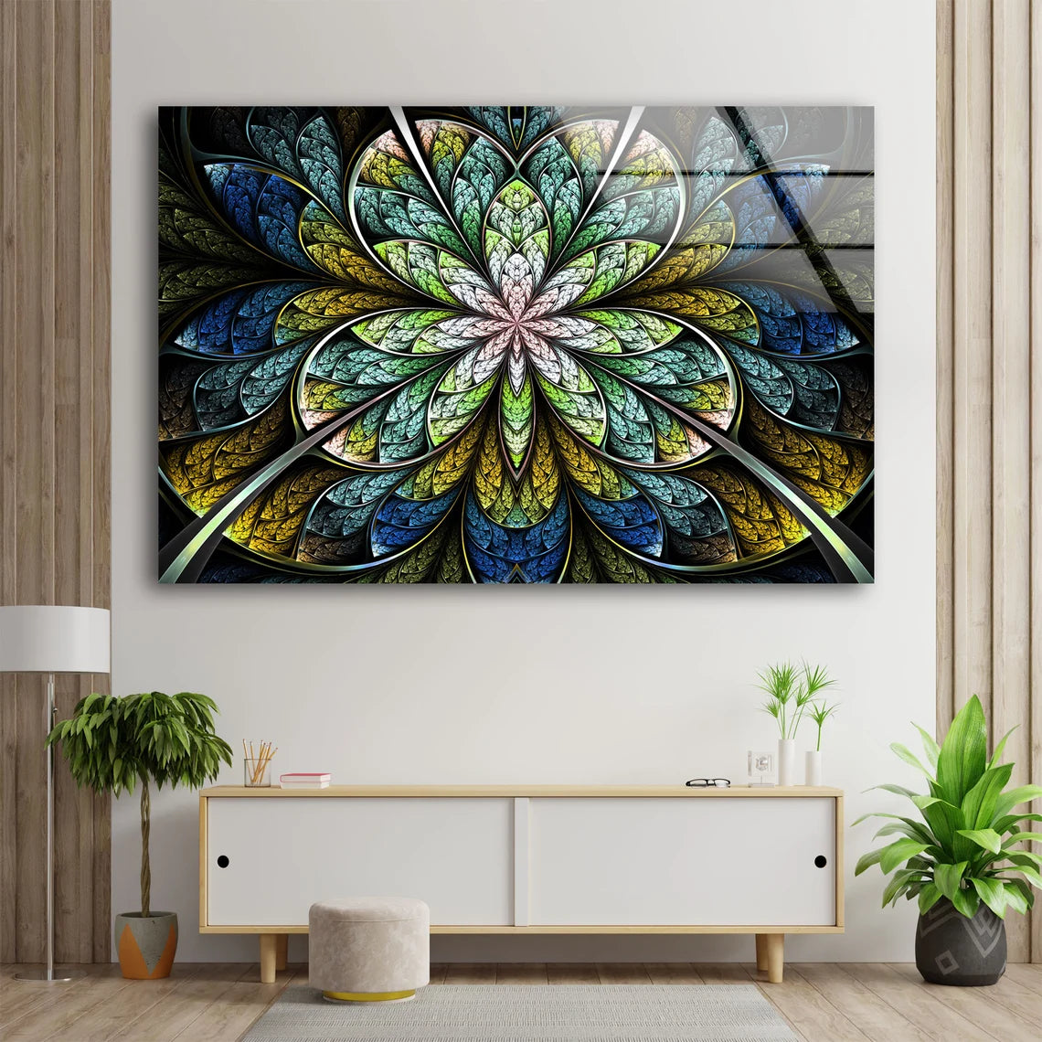 Flower Abstract Fractal Design Acrylic Glass Print Tempered Glass Wall Art 100% Made in Australia Ready to Hang