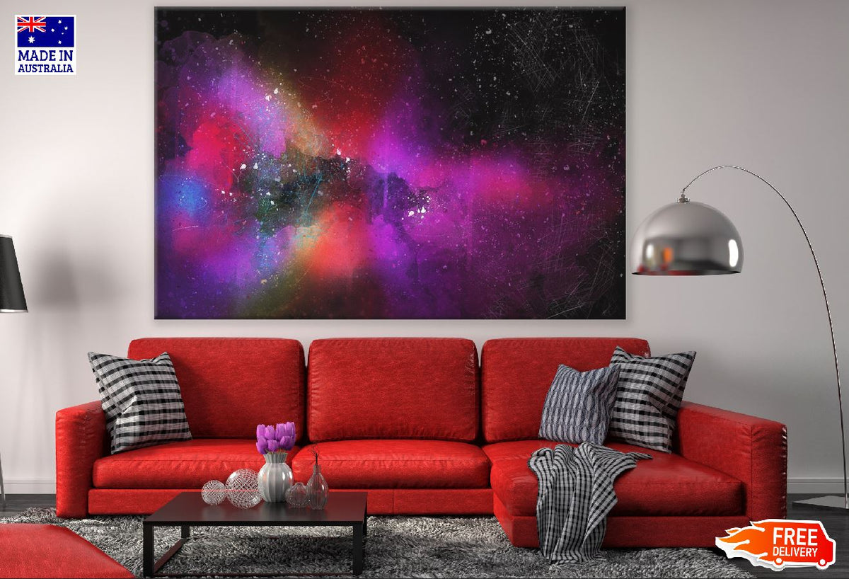 Pink Red & Blue Abstract Design Print 100% Australian Made