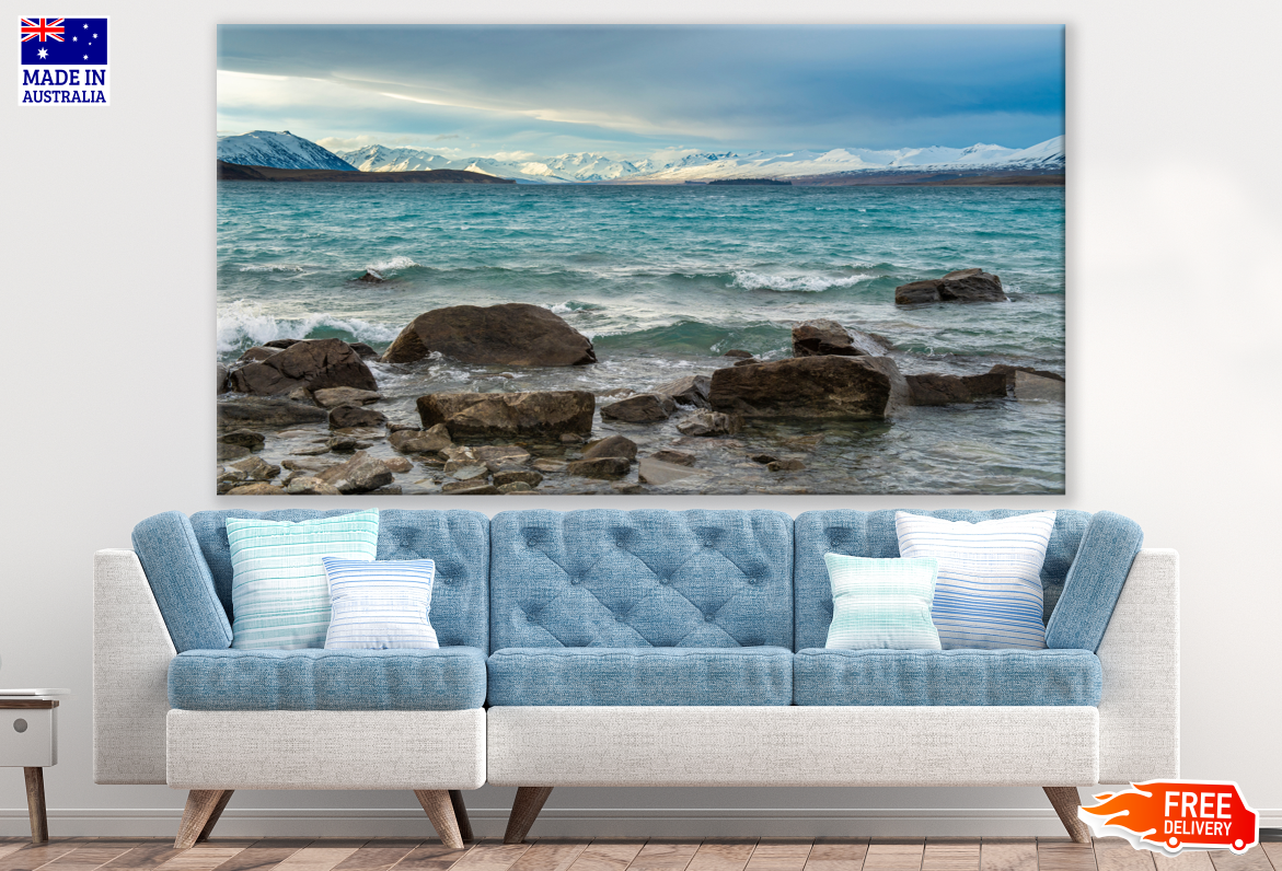 Stunning Beach with Mountain View Photograph Print 100% Australian Made