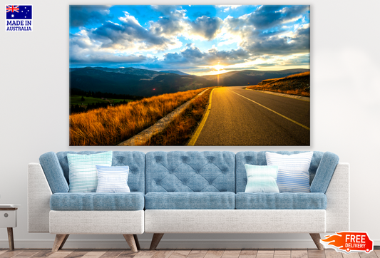 Mountain View from Road Sunset Photograph Print 100% Australian Made