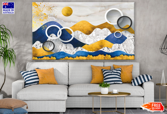 Abstract Mountain & Circle Design Print 100% Australian Made