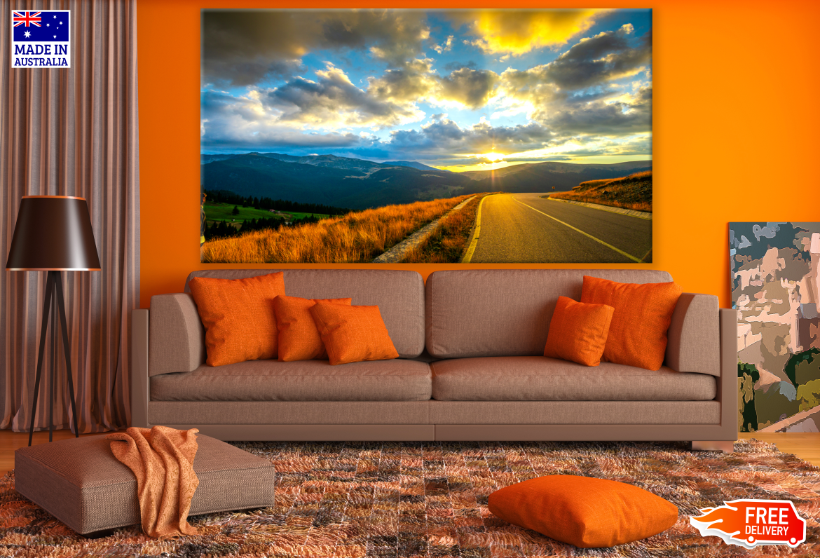 Mountain View from Road Sunset Photograph Print 100% Australian Made