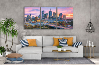 3 Set of City Sunset View Photograph High Quality Print 100% Australian Made Wall Canvas Ready to Hang