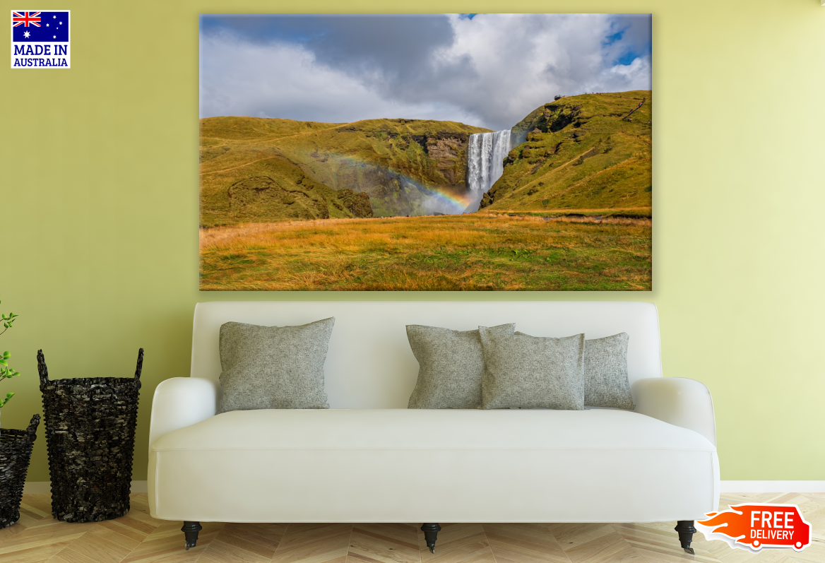 Stunning Waterfall Photograph with Rainbow Print 100% Australian Made