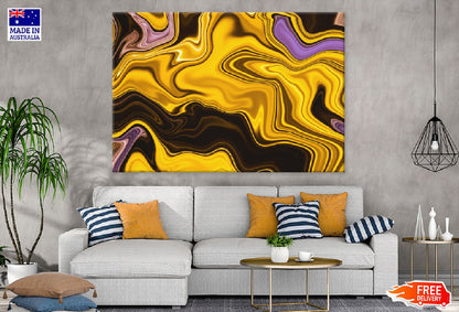 Brown Yellow & Pink Abstract Design Print 100% Australian Made