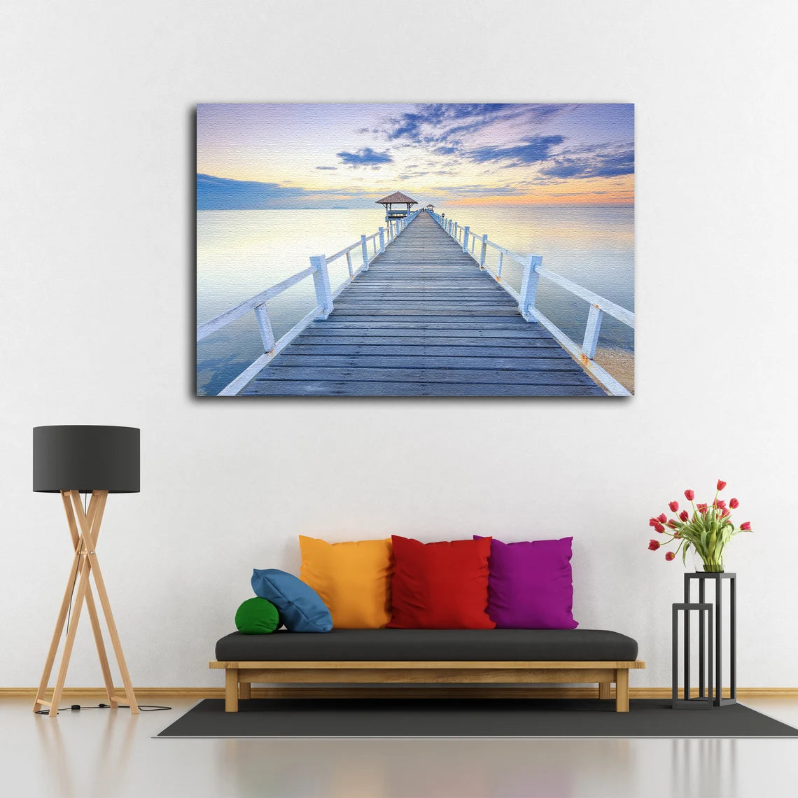 Wooden Pier Sunset Photograph Acrylic Glass Print Tempered Glass Wall Art 100% Made in Australia Ready to Hang