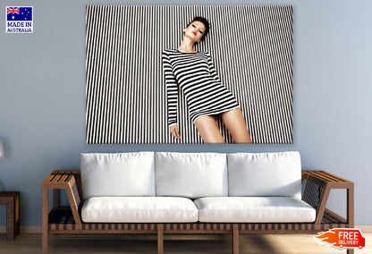 Woman in Striped Dress Photograph Print 100% Australian Made