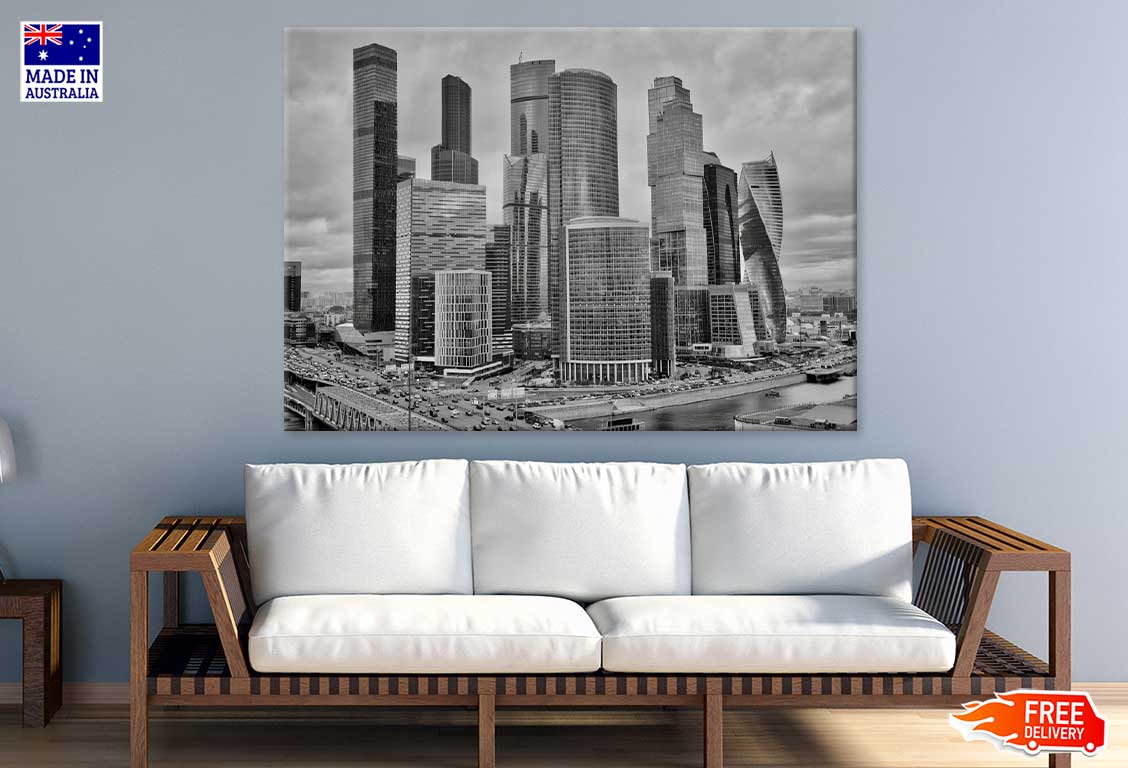 Moscow City B&W View Photograph Print 100% Australian Made