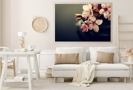 Blossom Flowers On Stones Photograph Home Decor Premium Quality Poster Print Choose Your Sizes