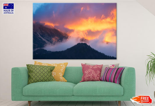 Sunset Over Mountain Photograph Print 100% Australian Made