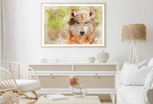 Wolf Closeup Watercolor Painting Home Decor Premium Quality Poster Print Choose Your Sizes