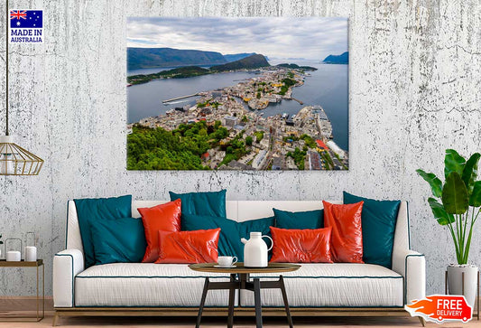 Aksla City Alesund Norway Aerial View Photograph Print 100% Australian Made