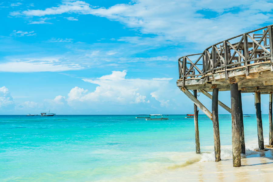 Wooden Pier On Sea Sky View Photograph Print 100% Australian Made