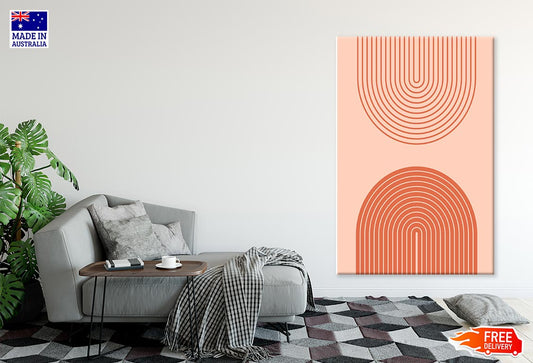 Orange & Pink Geometric Line Art Print 100% Australian Made