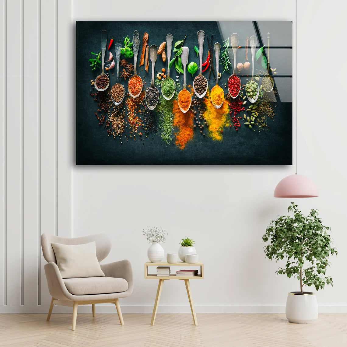 Spices on Spoons Photograph Acrylic Glass Print Tempered Glass Wall Art 100% Made in Australia Ready to Hang