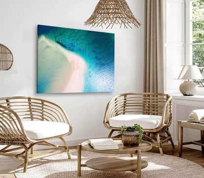 Bella Home Sand on The Sea Aerial View Print Canvas Ready to hang