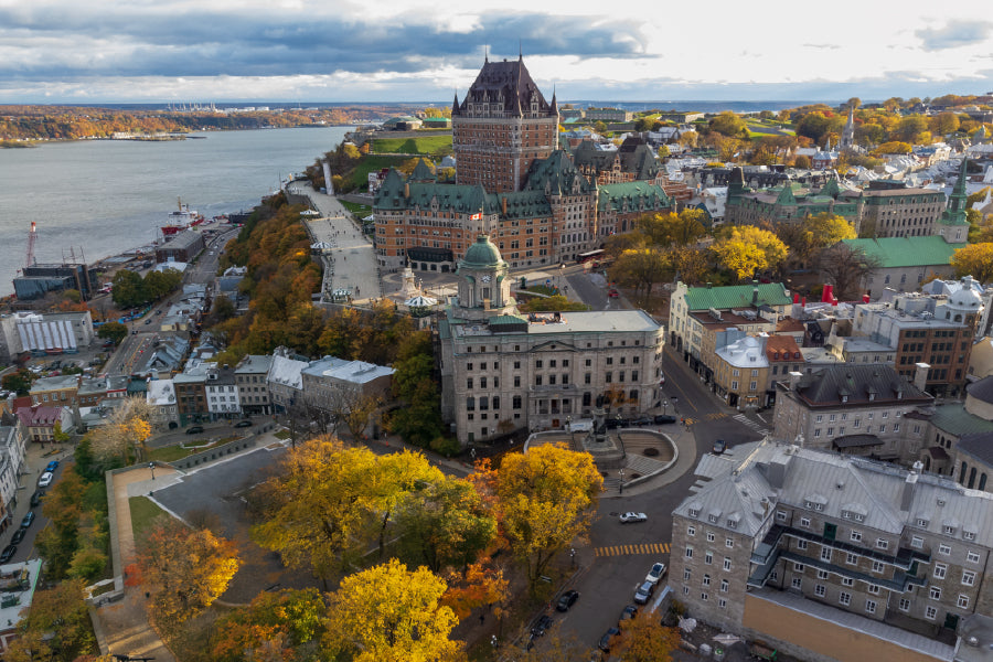 Aerial View of Quebec City Old Town Photograph Print 100% Australian Made