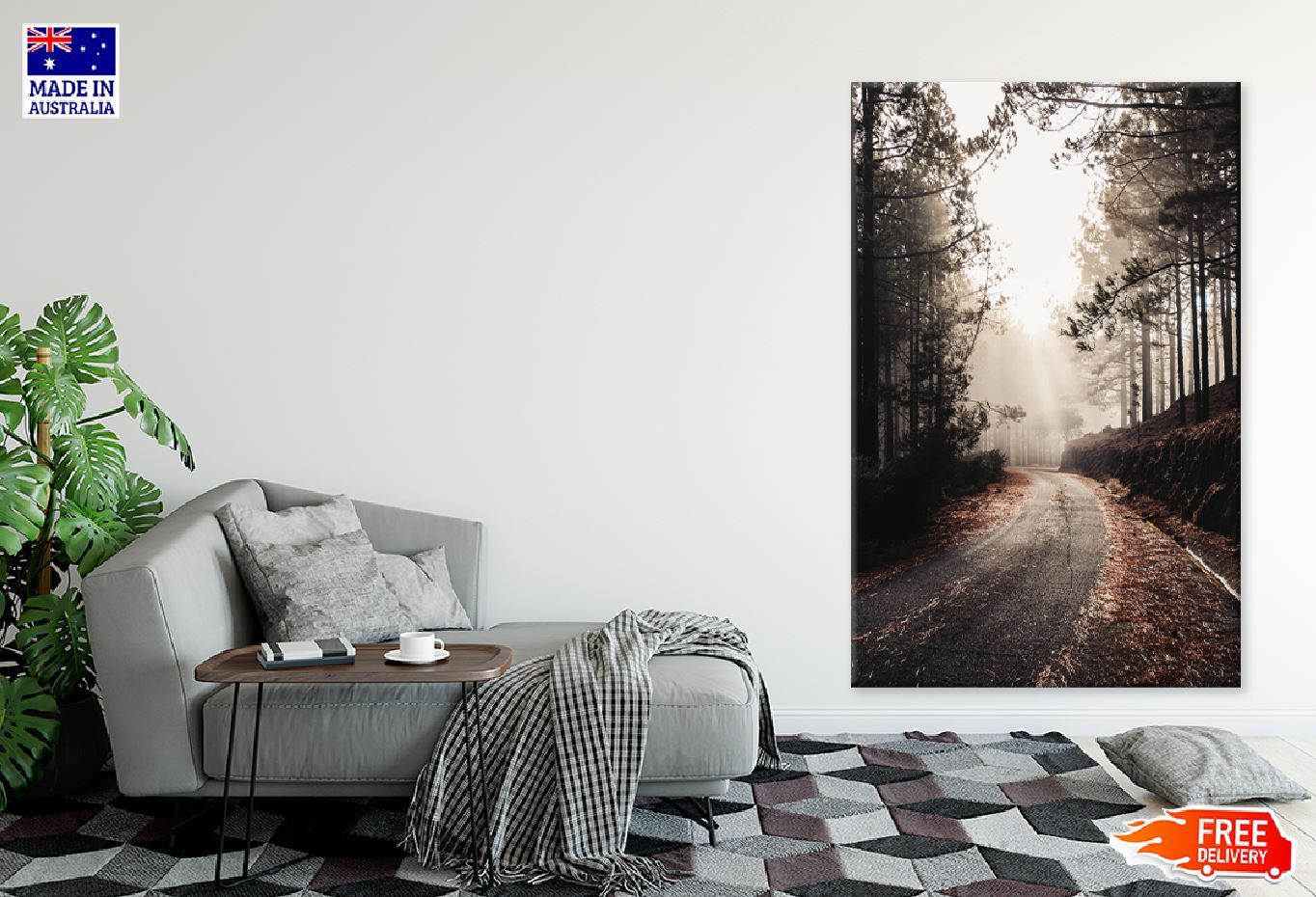 Old Road Surrounded by Tall Trees Photograph Print 100% Australian Made