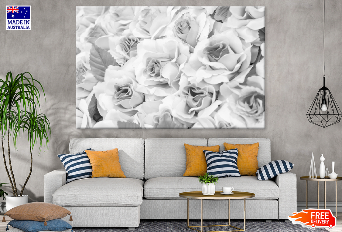 Rose Flowers B&W Photograph Print 100% Australian Made