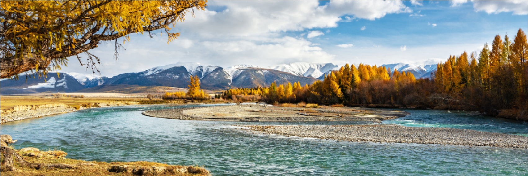 Panoramic Canvas Autumn Trees & Lake View Photograph High Quality 100% Australian Made Wall Canvas Print Ready to Hang