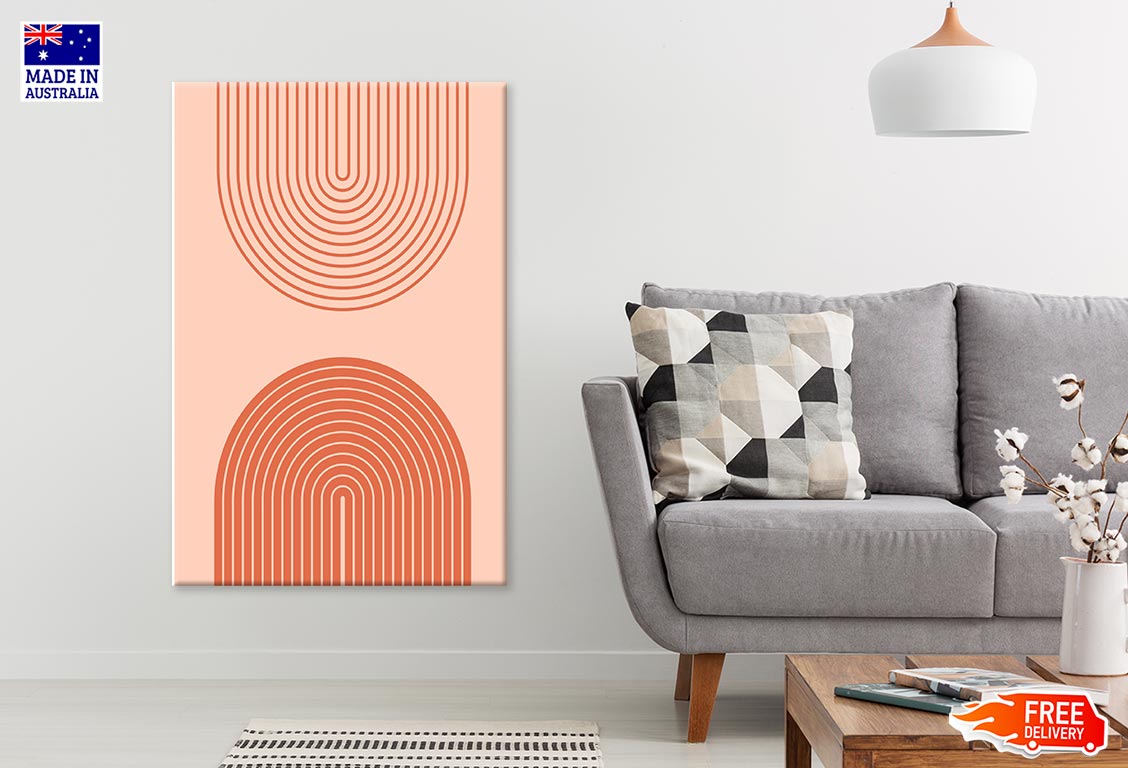 Orange & Pink Geometric Line Art Print 100% Australian Made