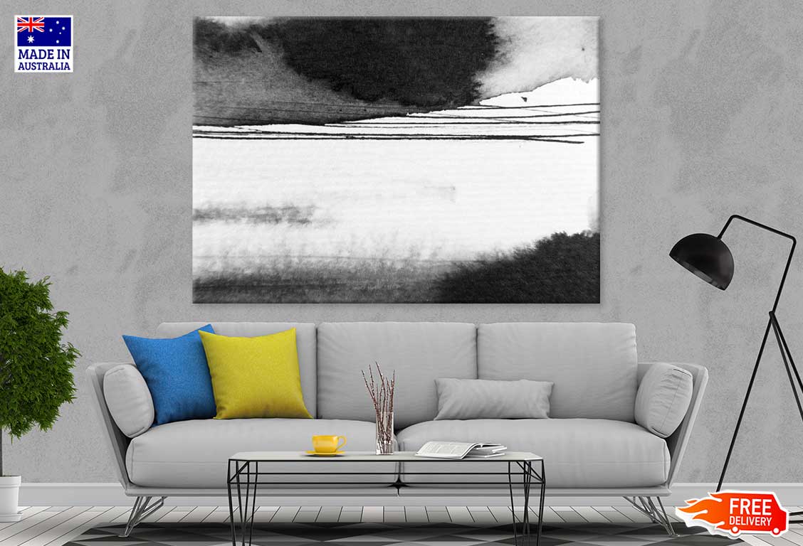 Watercolor Abstract B&W Design Print 100% Australian Made