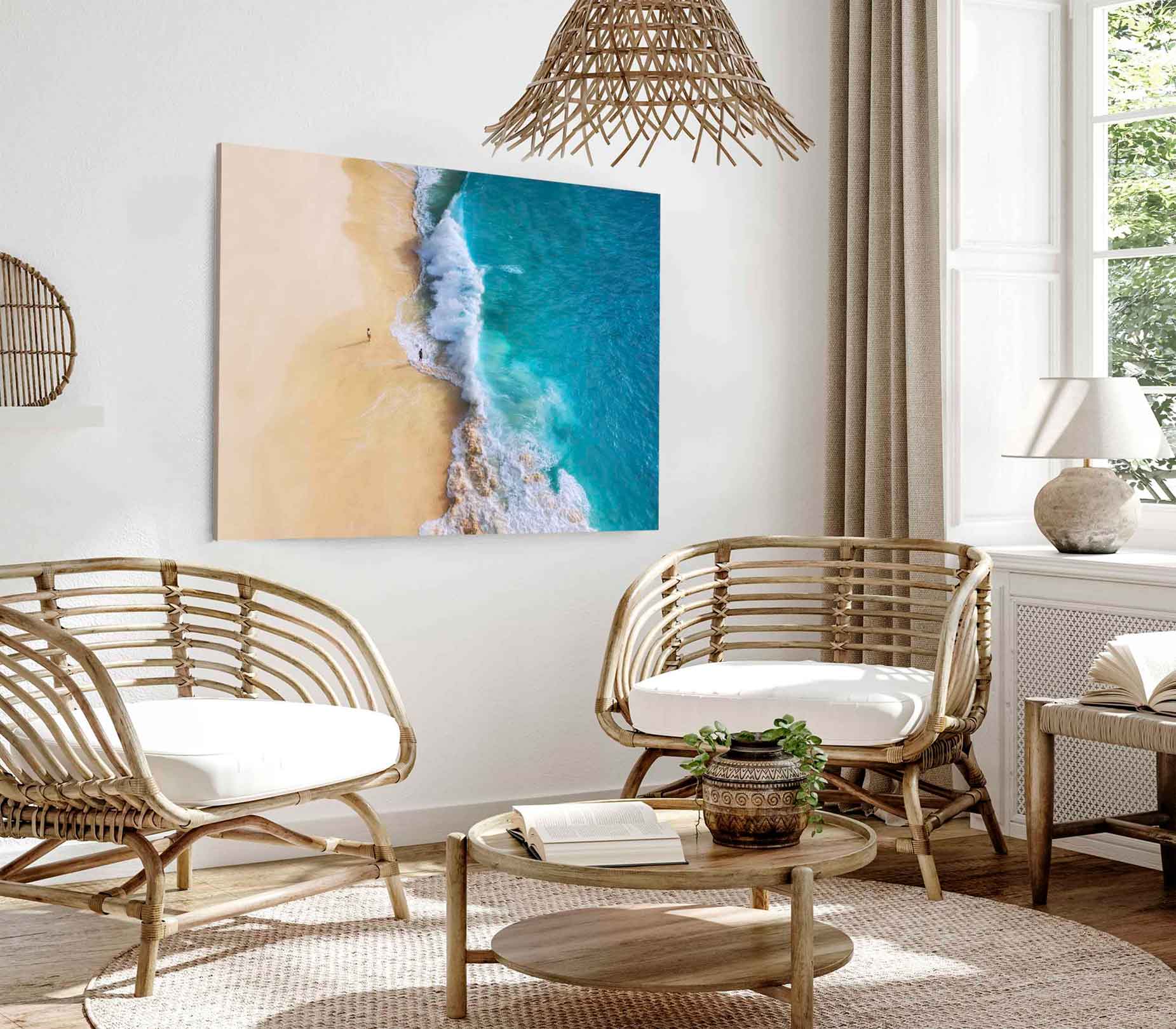 Bella Home People Seashore & Waves Print Canvas Ready to hang