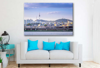 Bella Home Seoul City & Han River Photograph Print Canvas Ready to hang