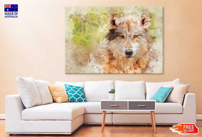 Wolf Closeup Watercolor Painting Print 100% Australian Made