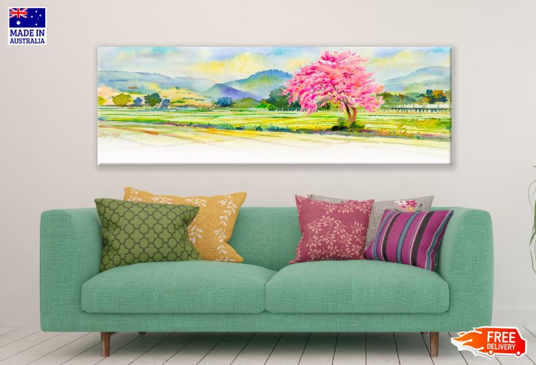 Panoramic Canvas Nature Painting High Quality 100% Australian made wall Canvas Print ready to hang