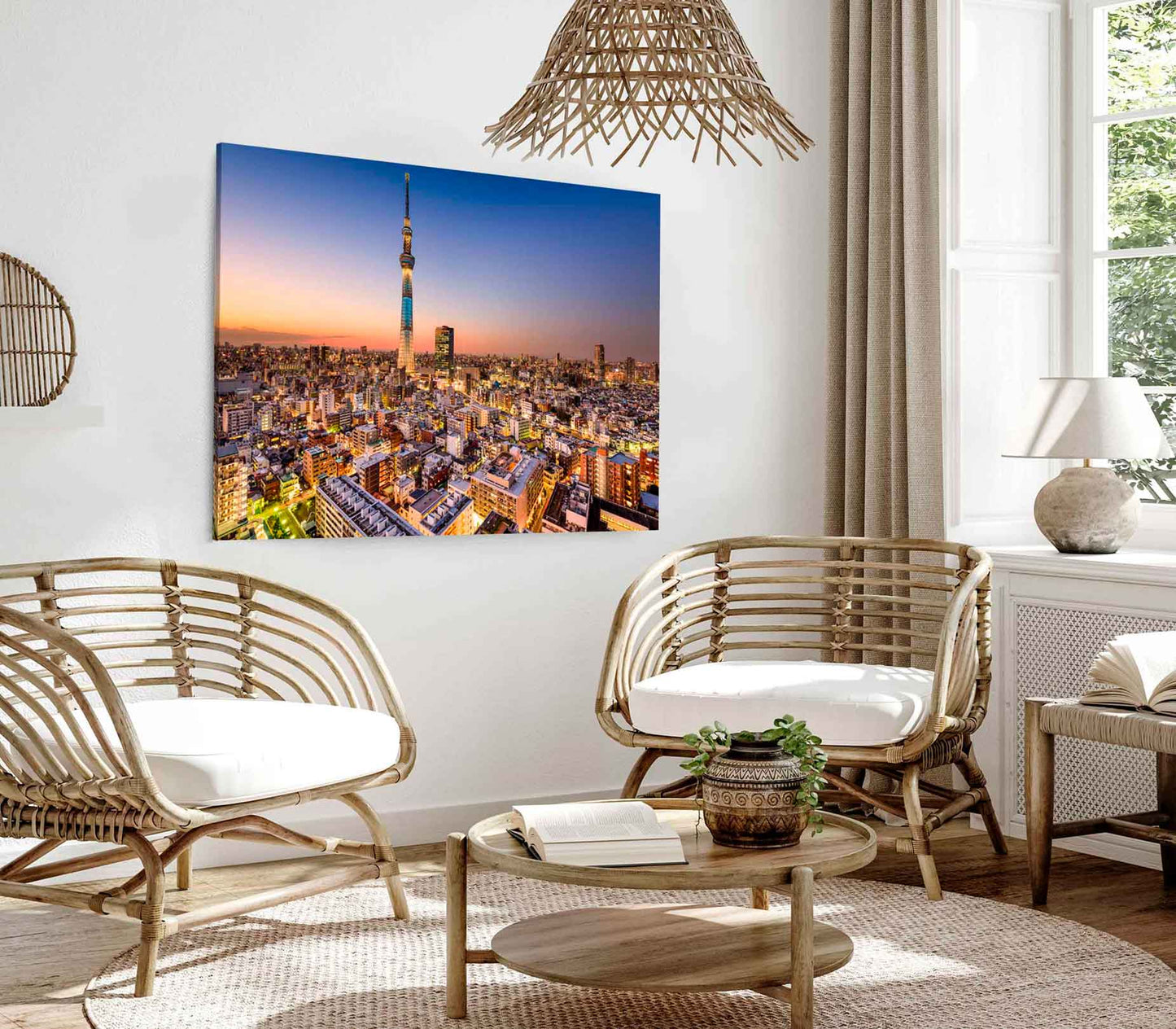 Bella Home Cityscape & Sunset in Tokyo Print Canvas Ready to hang