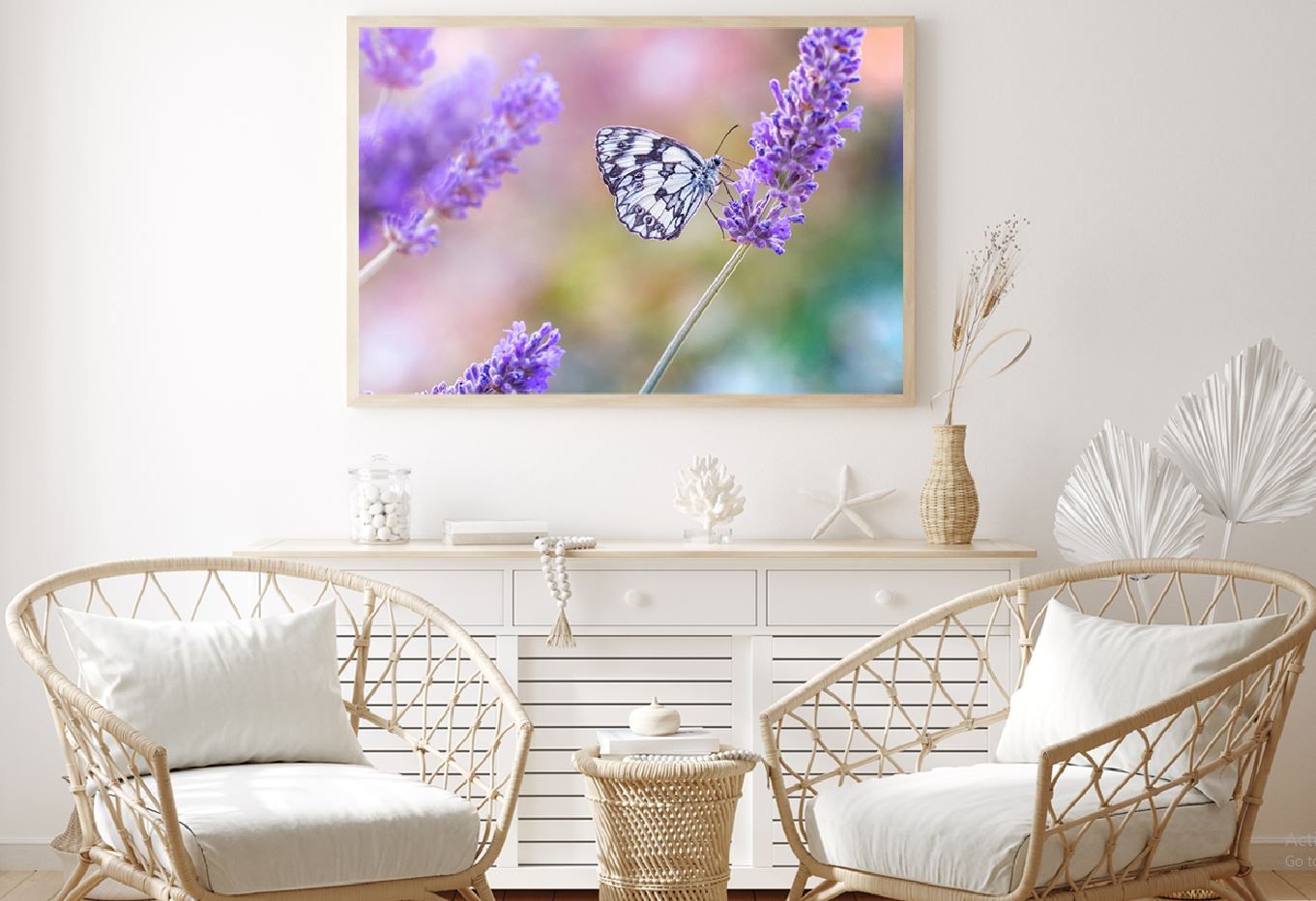 Butterfly Sitting Purple Lavender Photograph Home Decor Premium Quality Poster Print Choose Your Sizes