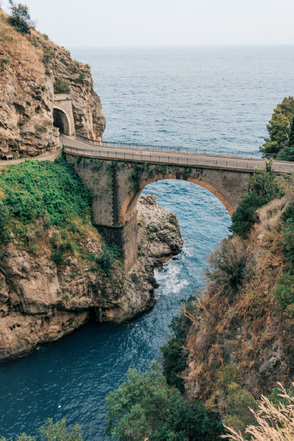 Old Stone Bridge & Sea Photograph in Italy Home Decor Premium Quality Poster Print Choose Your Sizes