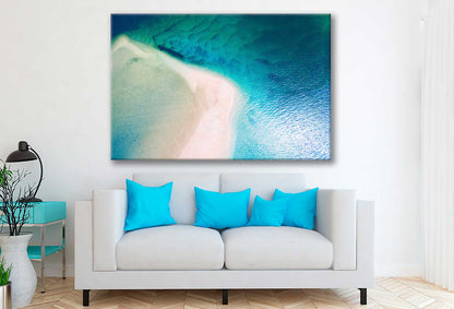 Bella Home Sand on The Sea Aerial View Print Canvas Ready to hang