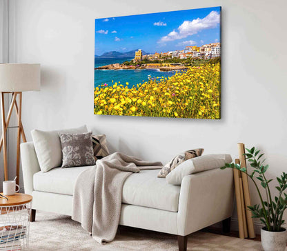 Bella Home Mediterranean Seacoast in Alghero City Print Canvas Ready to hang