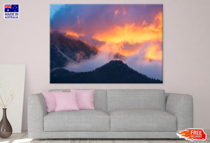 Sunset Over Mountain Photograph Print 100% Australian Made