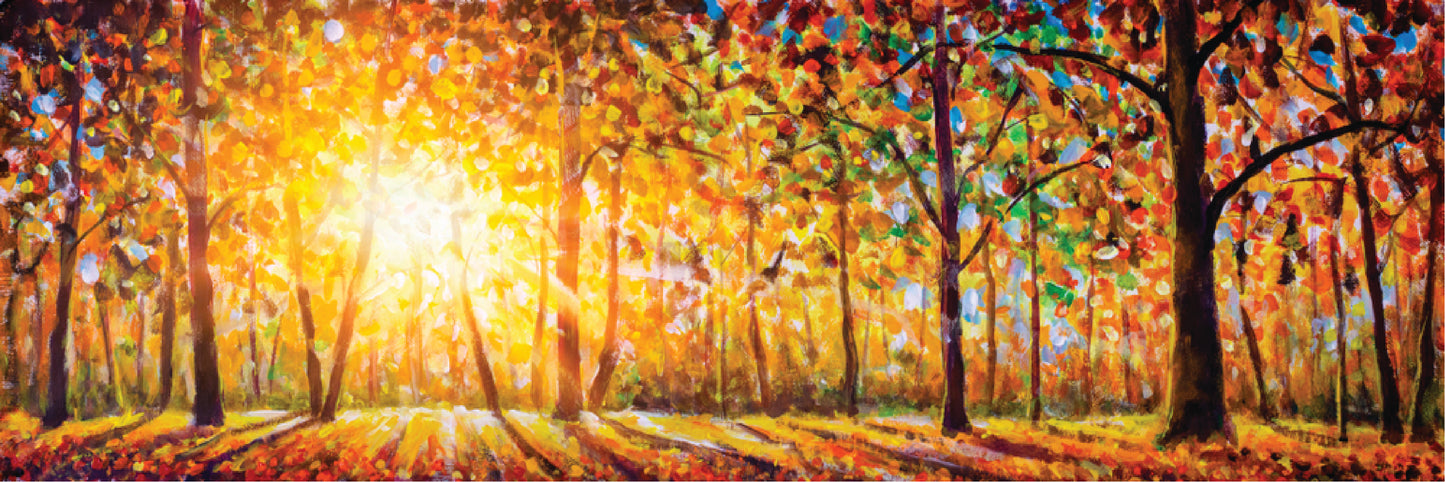 Panoramic Canvas Colourful Forest Painting High Quality 100% Australian made wall Canvas Print ready to hang