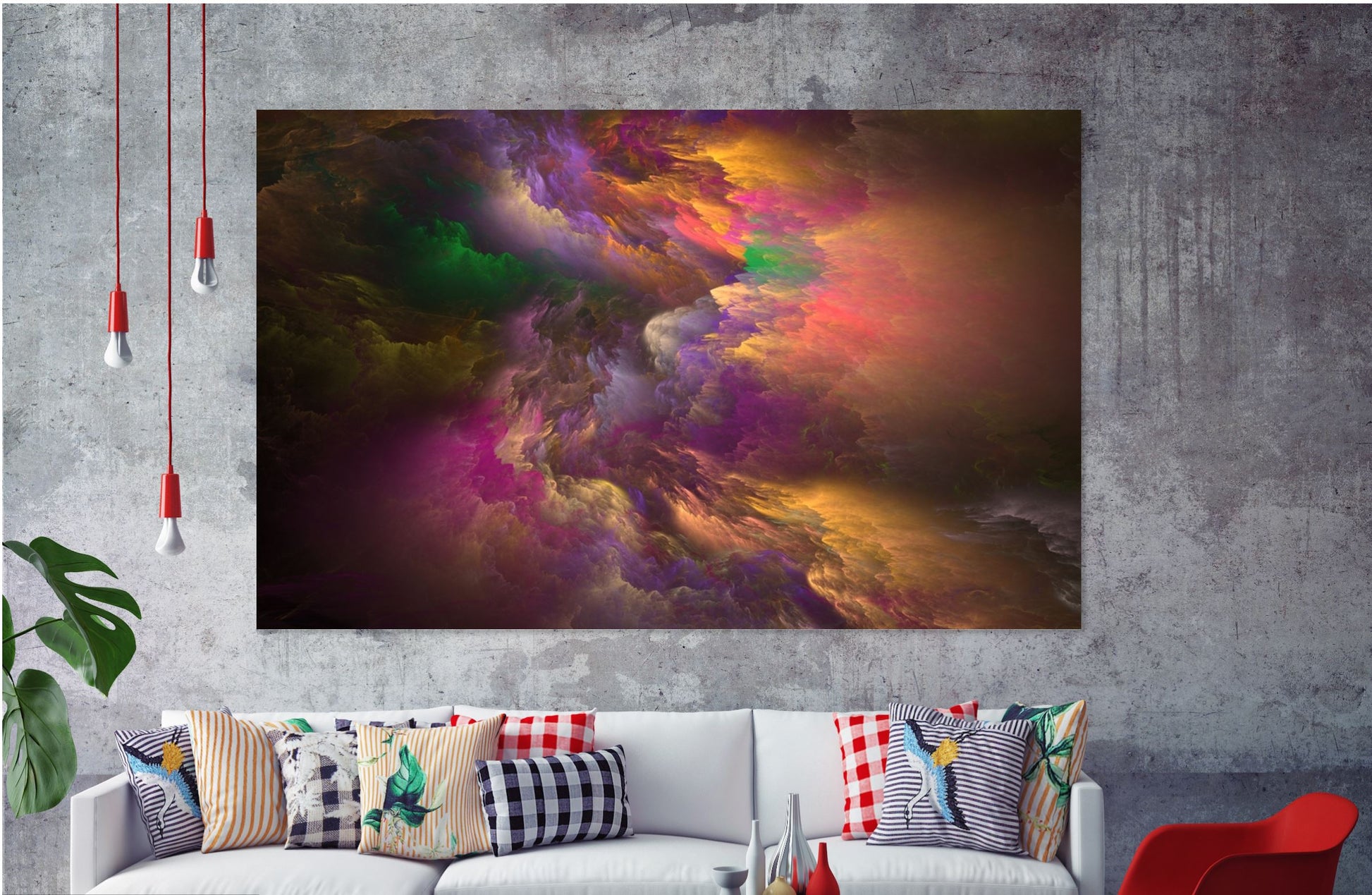 Abstract Stunning Multicolor Cloud Design Print 100% Australian Made