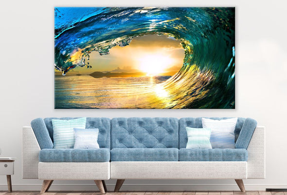 Sun in a Sea Wave Photograph Print 100% Australian Made