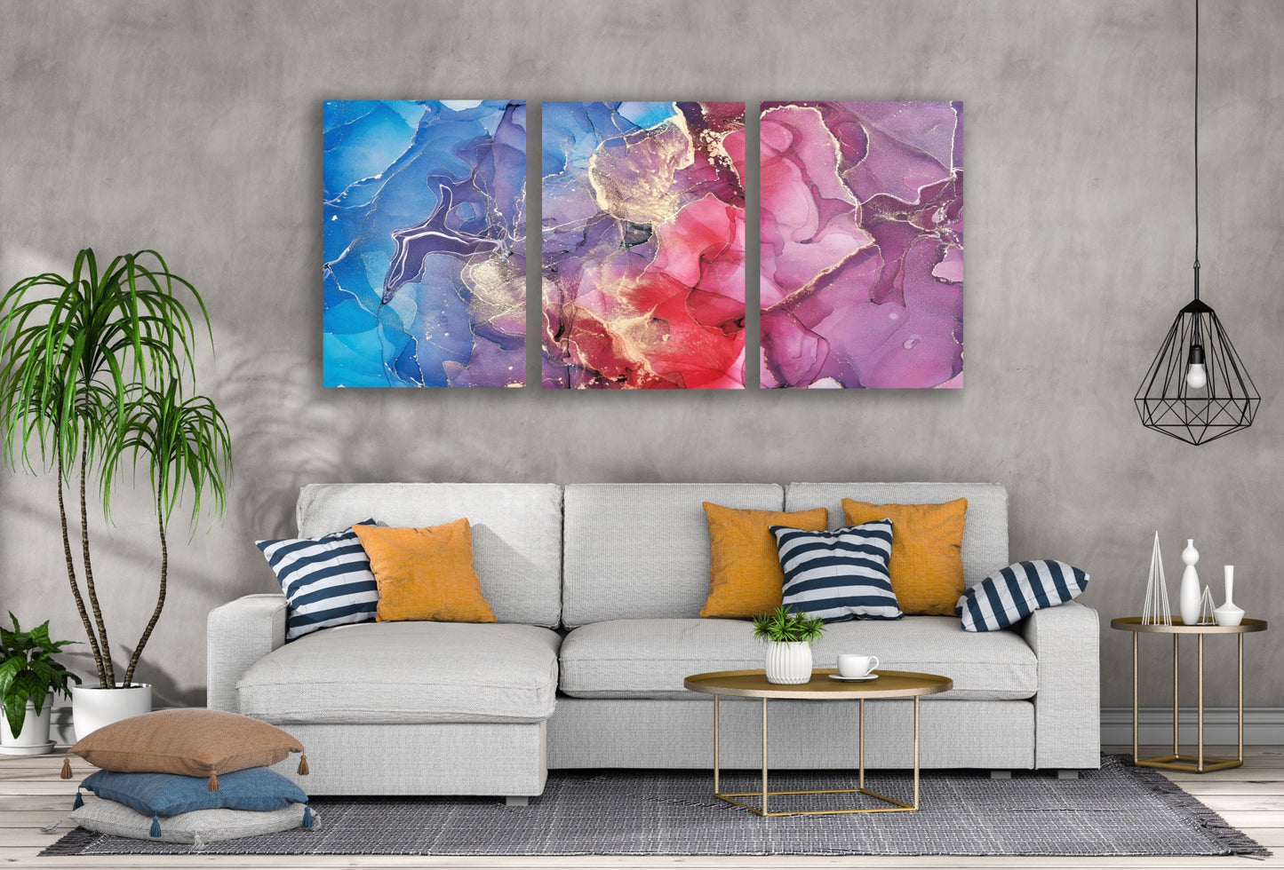 3 Set of Colorful Abstract Design High Quality Print 100% Australian Made Wall Canvas Ready to Hang